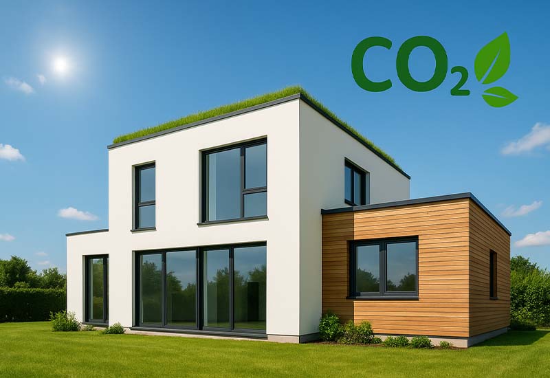 Moderner klimafreundlicher Neubau mit energieeffizientem Design – im Rahmen der KfW 297 298 Förderung.